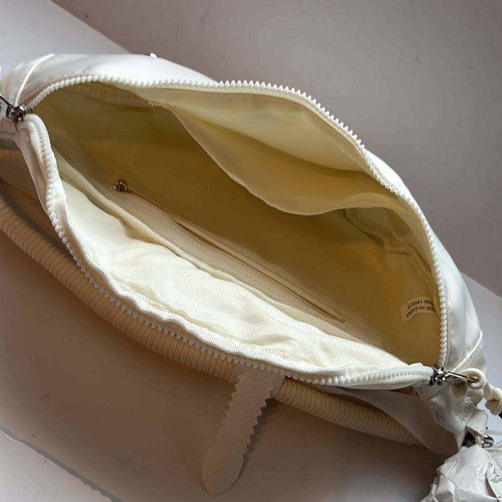 BearPaw Ivory Nylon Fanny Pack with Coiled Removable Shoulder Strap - Picture 12 of 16